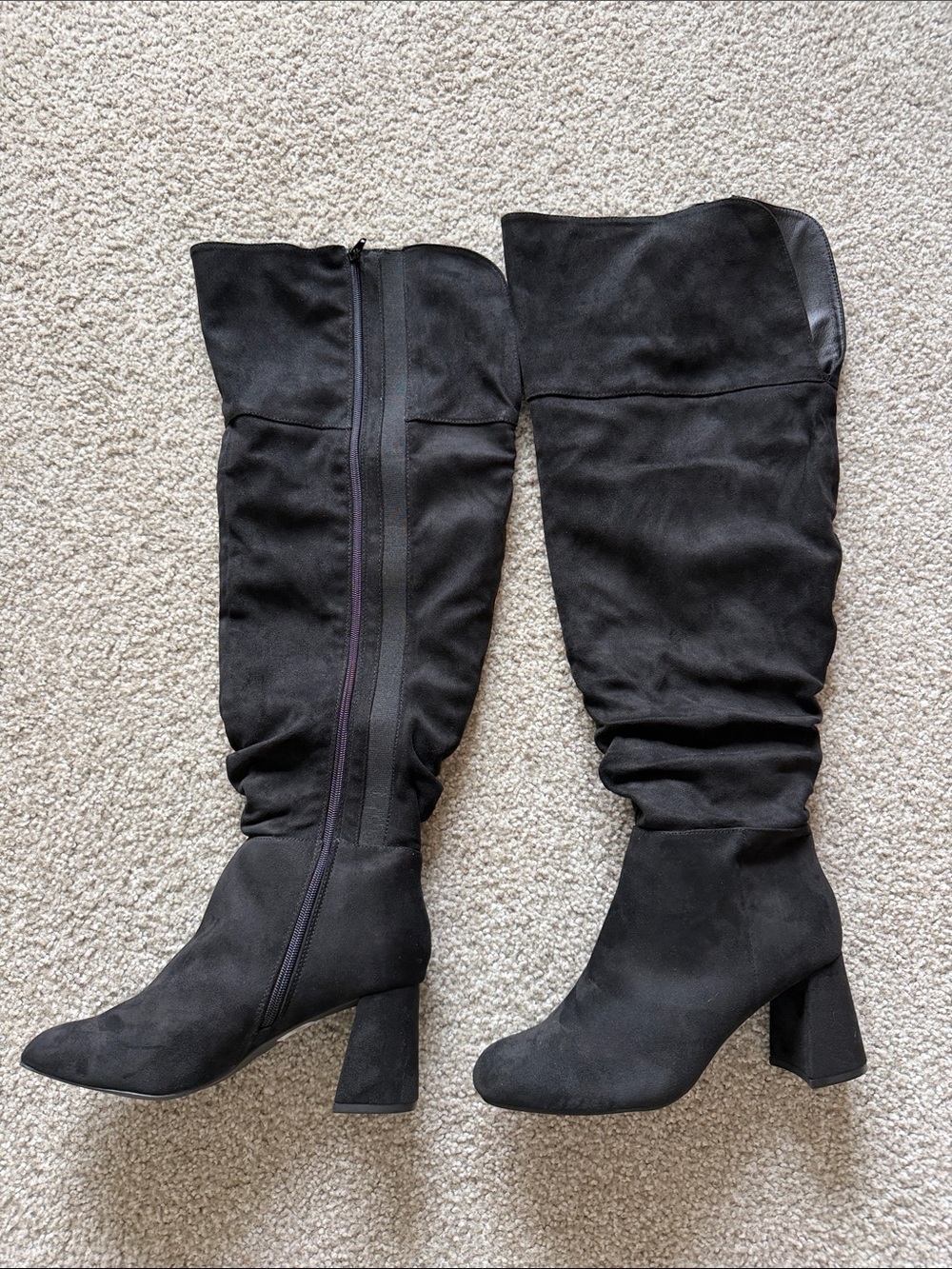 Lane Bryant Dream Cloud Black Slouch Over-the-Knee Boots Size 9W
